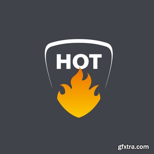 Fire picture vector logo illustration of the business campaign 44-25 Eps