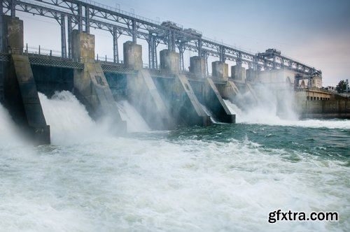 Dam barrage pool roofed river water energy 25 HQ Jpeg