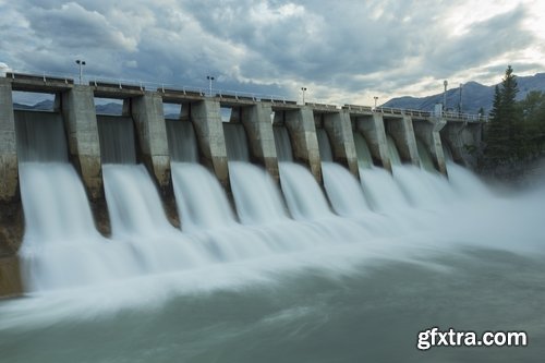 Dam barrage pool roofed river water energy 25 HQ Jpeg