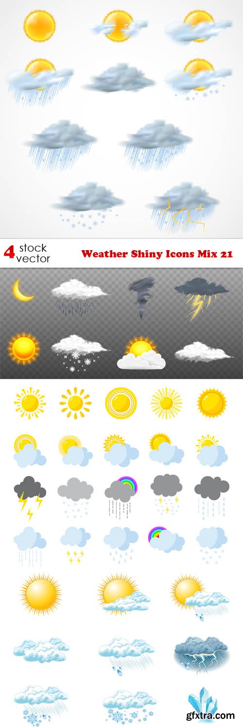 Vectors - Weather Shiny Icons Mix 21