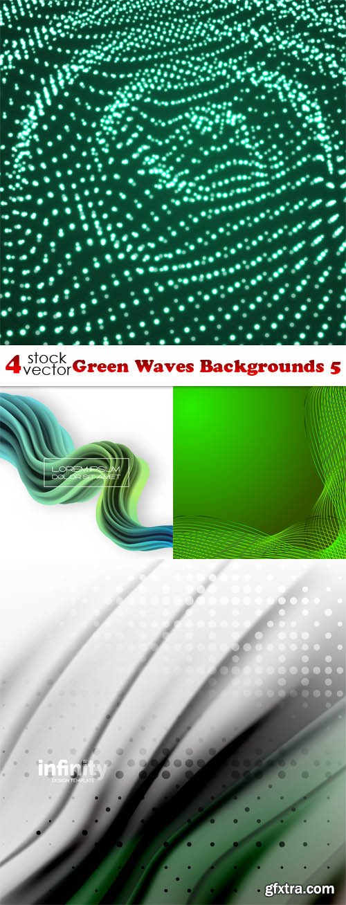 Vectors - Green Waves Backgrounds 5