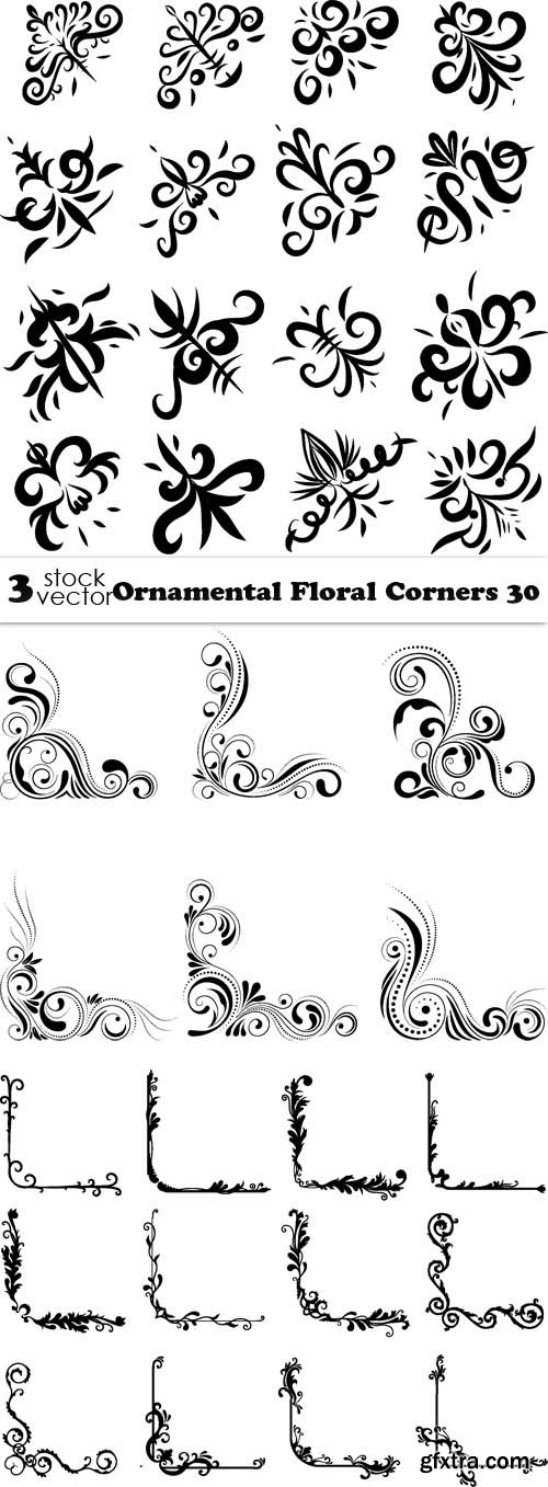 Vectors - Ornamental Floral Corners 30