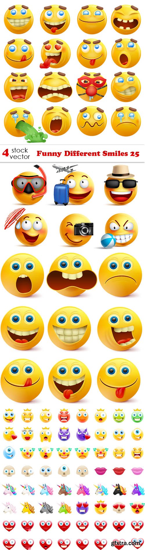 Vectors - Funny Different Smiles 25