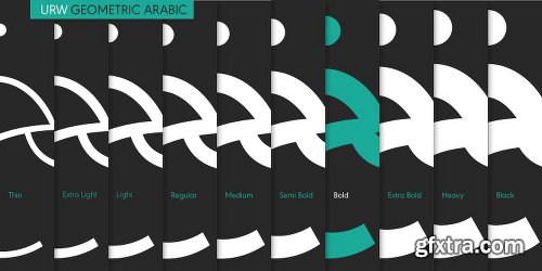 URW Geometric Arabic Font Family - 10 Fonts