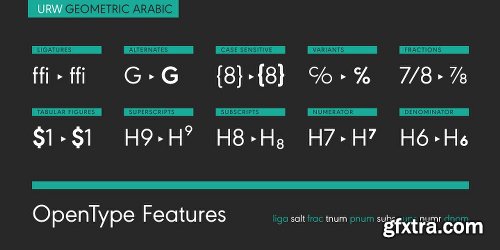 URW Geometric Arabic Font Family - 10 Fonts