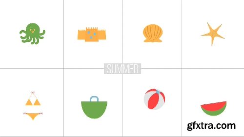 Videohive Flat Animated Icons Library Essential Graphics | Mogrt 22003103