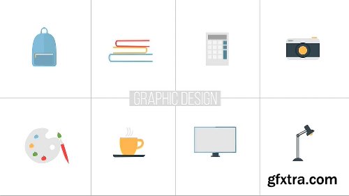 Videohive Flat Animated Icons Library Essential Graphics | Mogrt 22003103