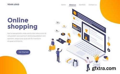 Landing page headers template on various topics