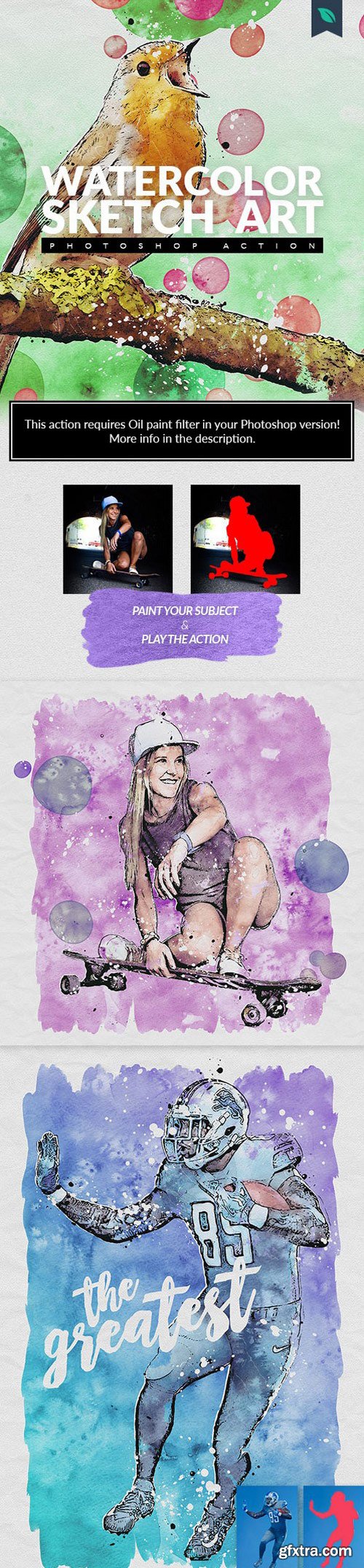 Graphicriver - 22117770 Watercolor Sketch Art Photoshop Action