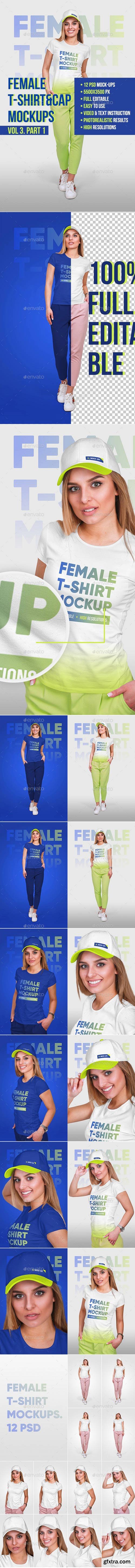 Graphicriver - 22056938 Female Tshirt And Baseball Cap Mockup Vol3 Part 1