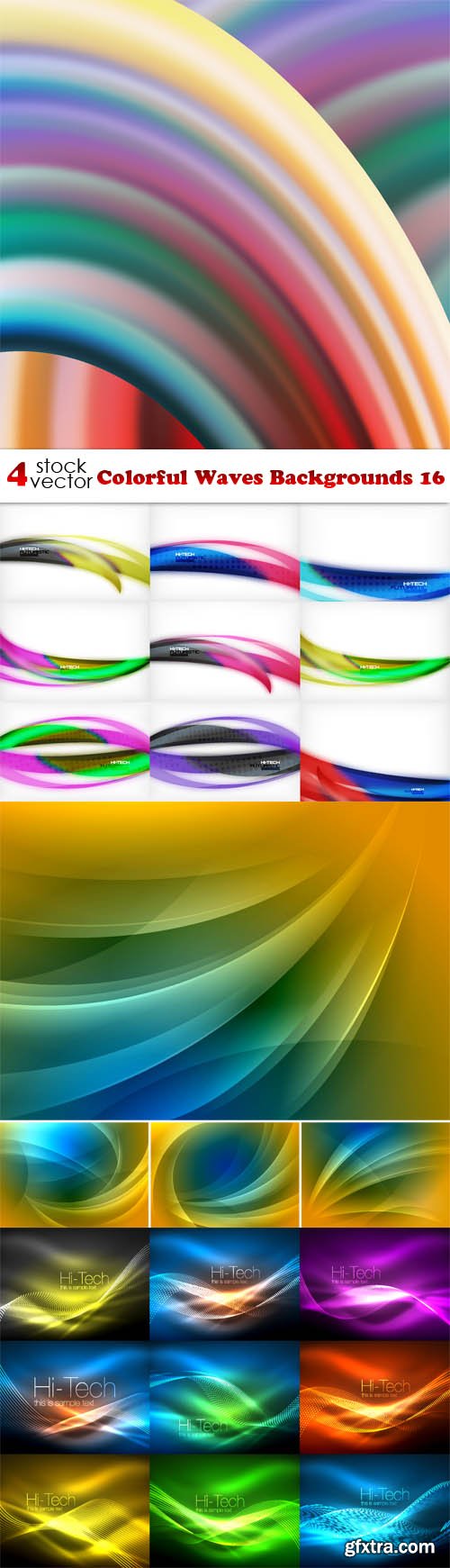 Vectors - Colorful Waves Backgrounds 16