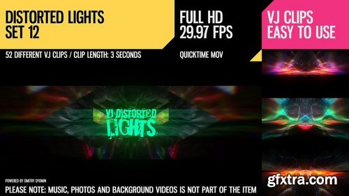 Videohive VJ Distorted Lights (Set 12) 19458819