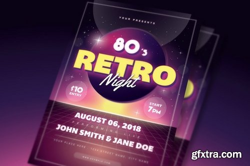 80s Retro Party Flyer