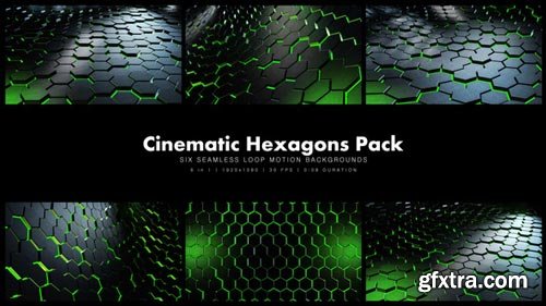 Videohive - Cinematic Hexagons Green Pack - 19591651