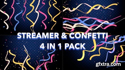 Videohive - Streamer and Confetti Pack - 20450664