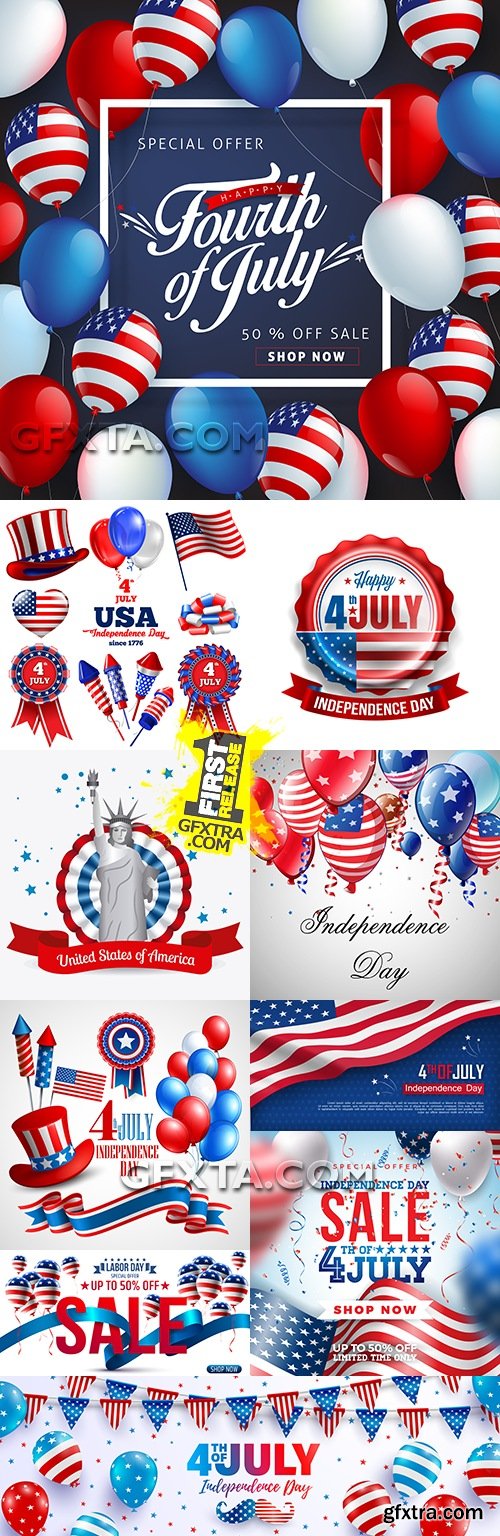 USA American Independence Day design illustration 6