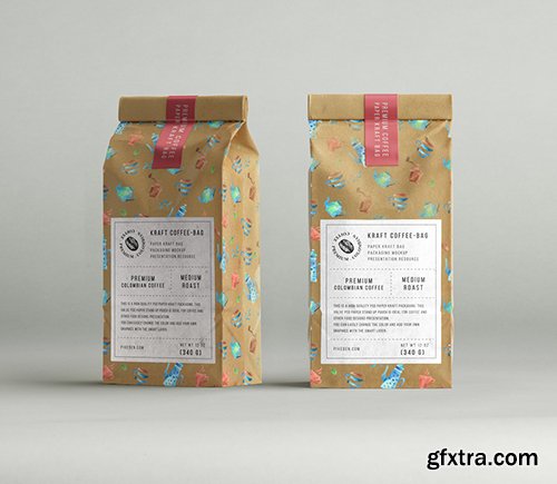 Kraft Coffee Bag Packaging Mockup 2