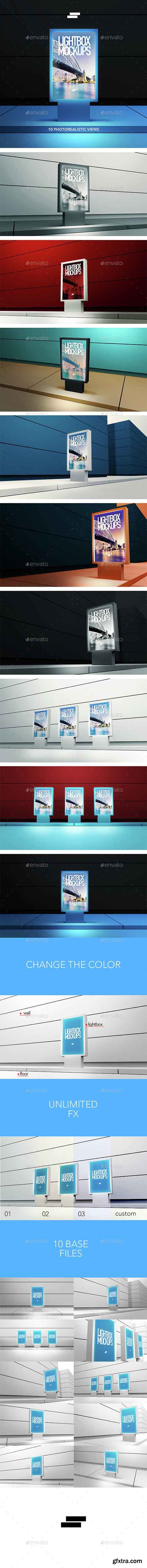 3D Lightbox Poster Outdoor Mock-ups 15128046