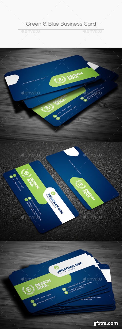 Green & Blue Business Card 22217003