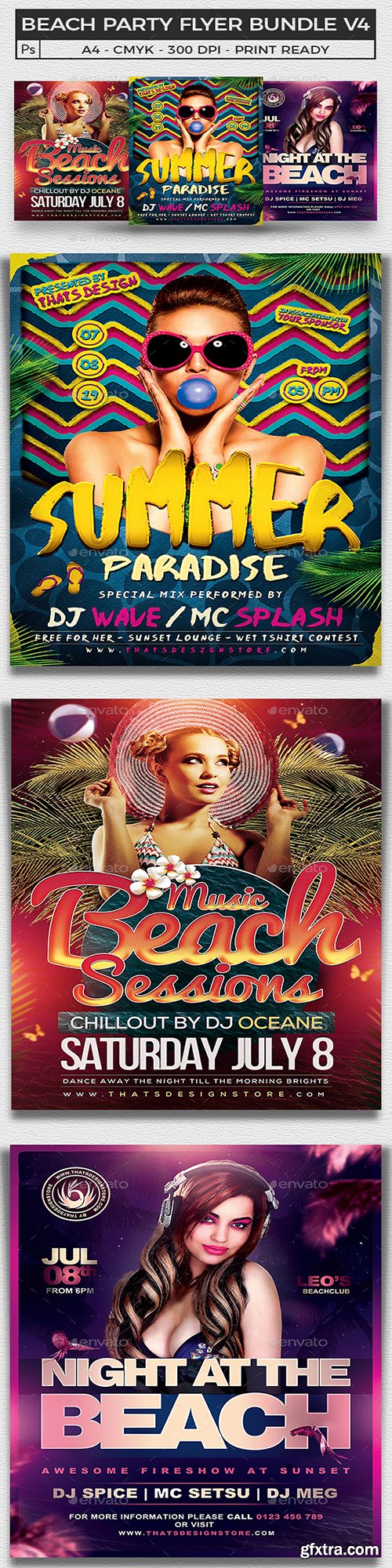 Graphicriver - Beach Party Flyer Bundle V4 19922557