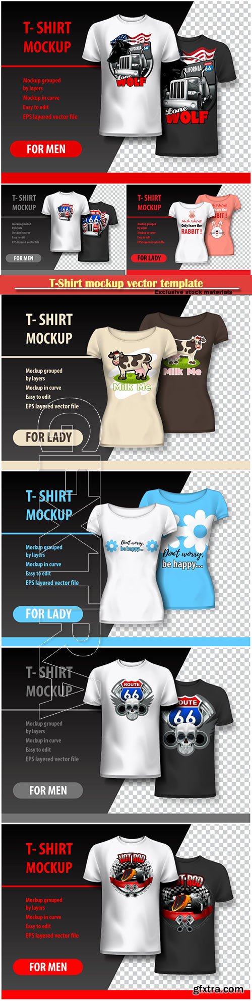 T-Shirt mockup vector template