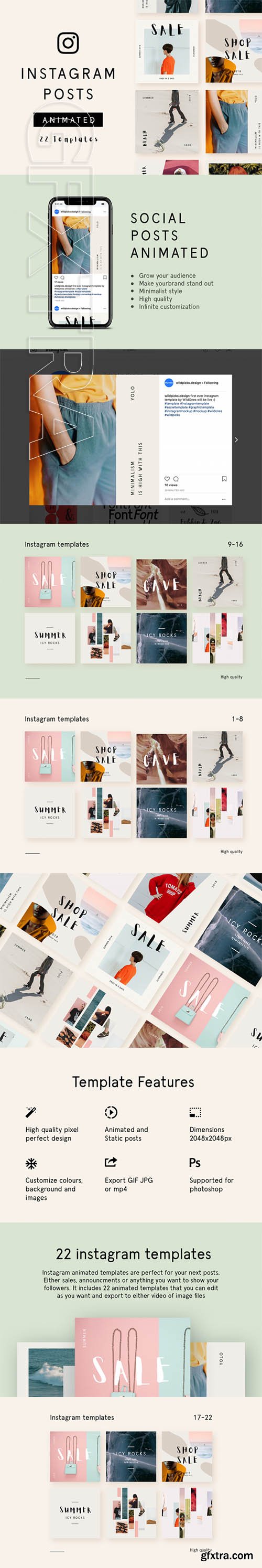 Animated Instagram Post Templates - Minimalist