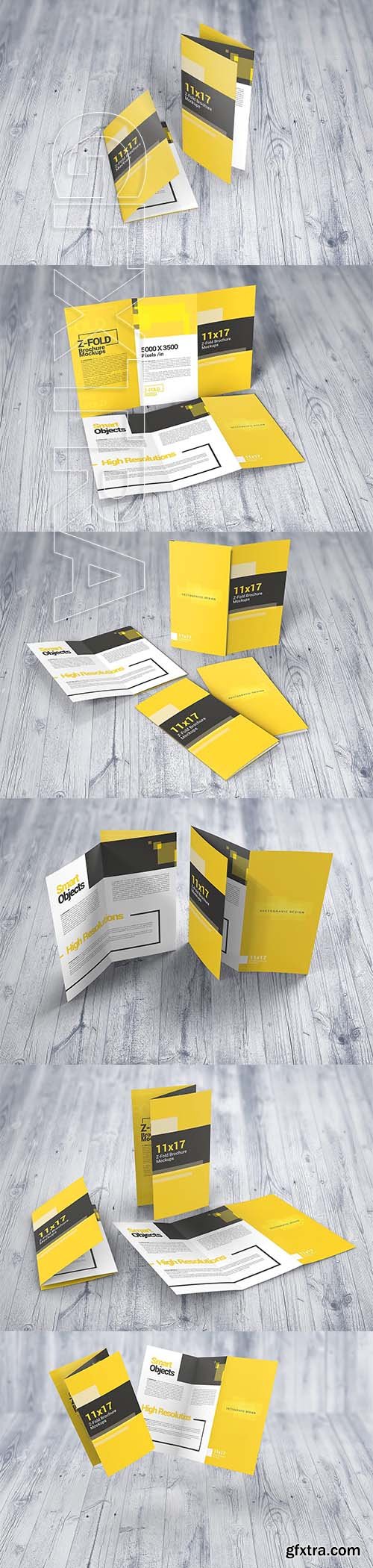 CreativeMarket - 11x17 Z-Fold Brochure Mockups 2708681