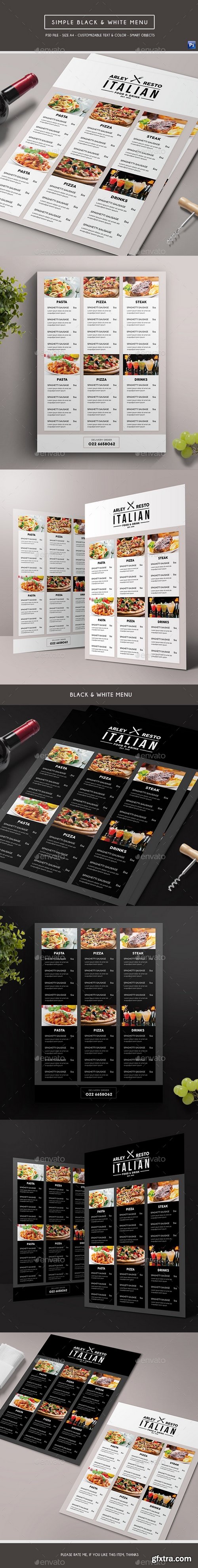 Graphicriver - Simple Black & White Menu 15428900