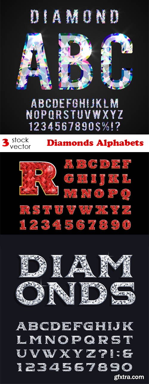 Vectors - Diamonds Alphabets Set