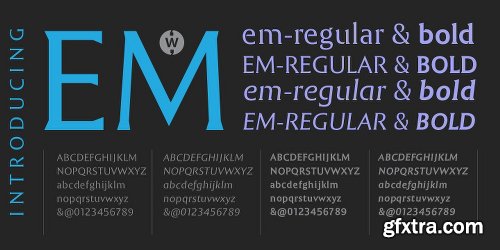 EM Font Family - 4 Fonts