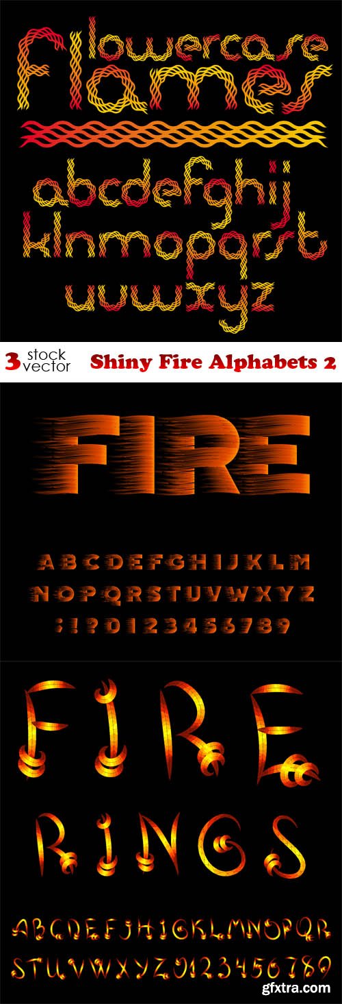 Vectors - Shiny Fire Alphabets 2