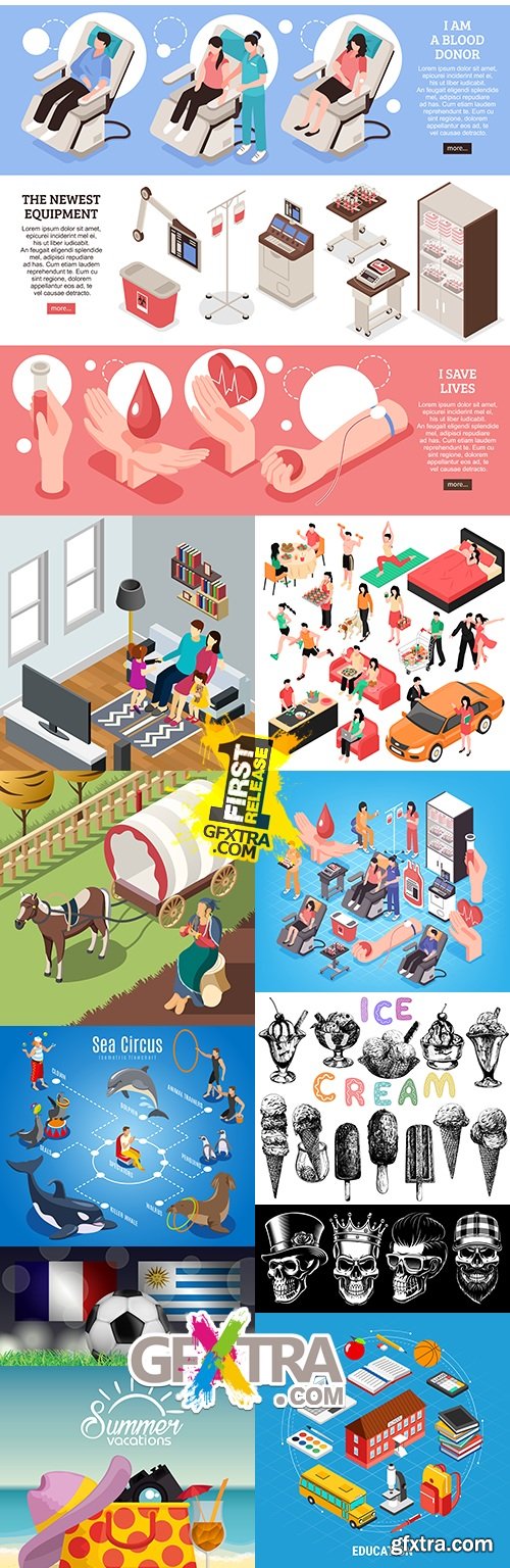 Modern big collection illustrations and elements design 38