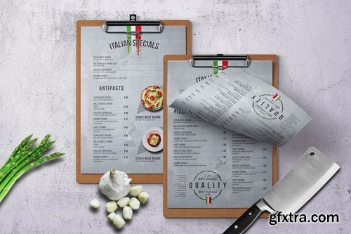 Italian Light A4 - US Letter Single Page Menu