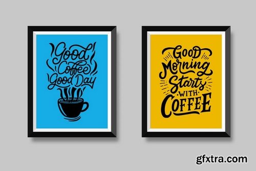Typography Hand Lettering Coffee Quotes SVG Bundle