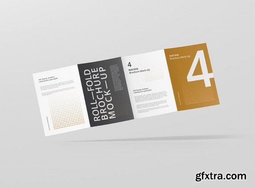 Roll Fold Brochure Mockup Din A4 A5 A6