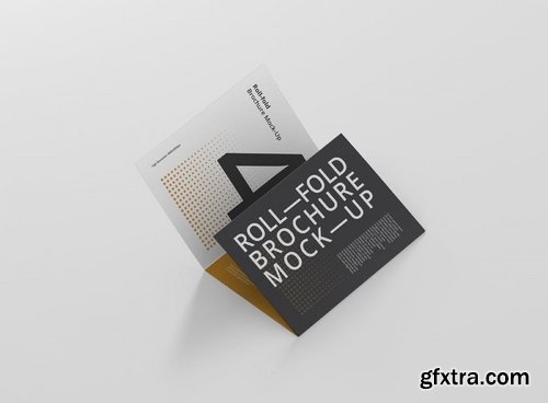 Roll Fold Brochure Mockup Din A4 A5 A6