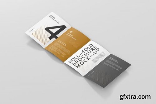 Roll Fold Brochure Mockup Din A4 A5 A6