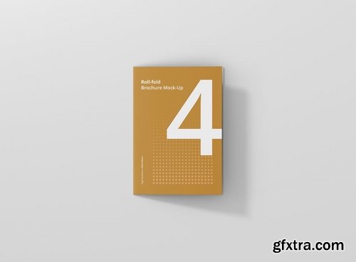 Roll Fold Brochure Mockup Din A4 A5 A6