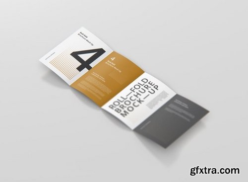 Roll Fold Brochure Mockup Din A4 A5 A6