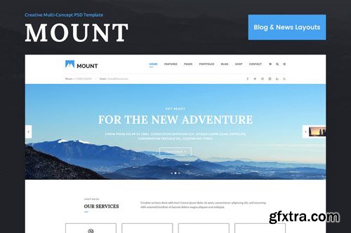 Mount Blog & News PSD Template