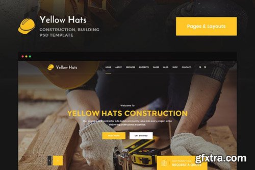 Yellow Hats Pages & Layouts PSD Template