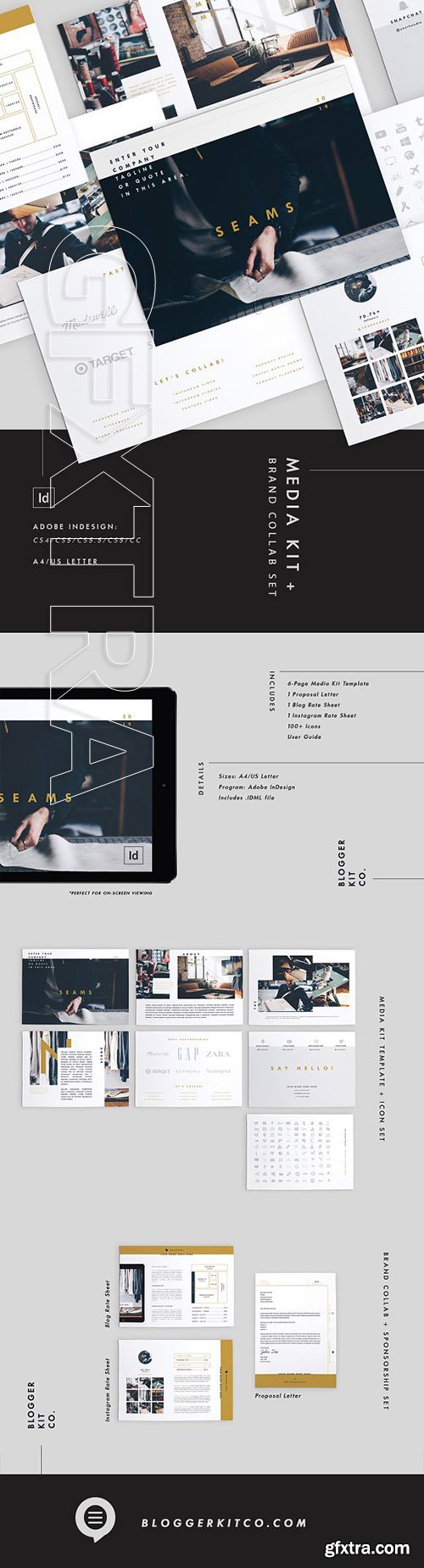 CreativeMarket - Blog Media Kit + Sponsorship 9 Pgs 2661094