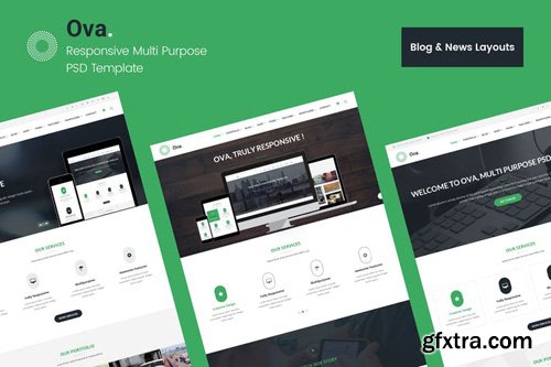 Ova Blog & News PSD Template