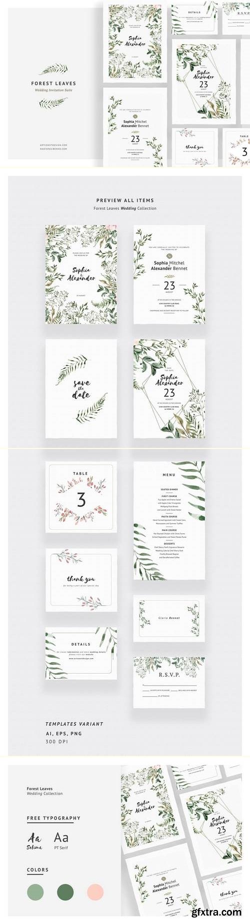 Forest Leaves Wedding Invitations