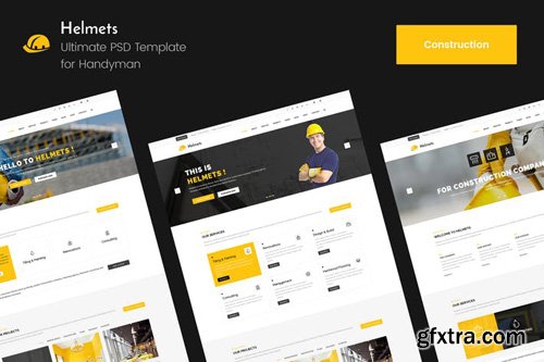 Helmets Construction PSD Template for Handyman