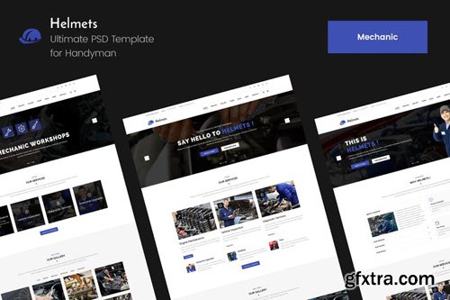 Helmets Mechanic PSD Template for Handyman