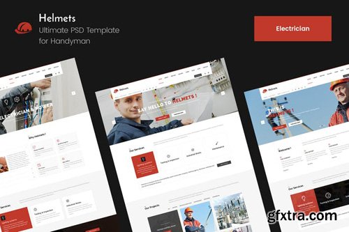 Helmets Electrician PSD Template Handyman