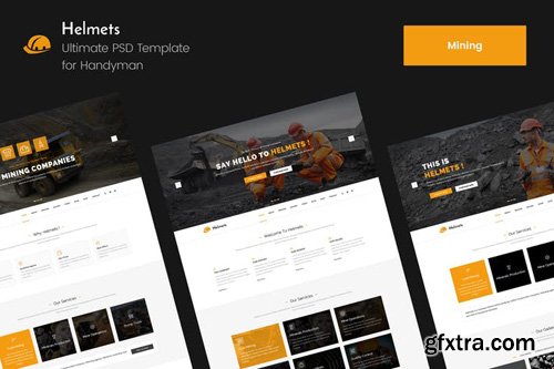 Helmets MiningPSD Template Handyman