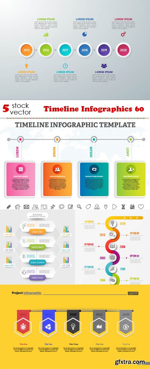 Vectors - Timeline Infographics 60