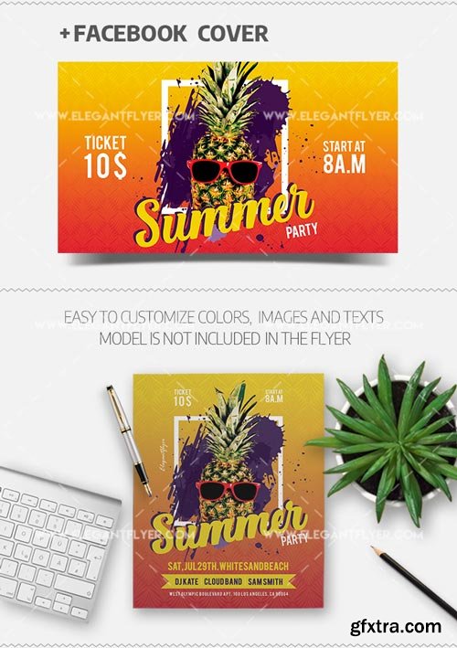 Summer Party V29 2018 Flyer PSD Template + Facebook Cover